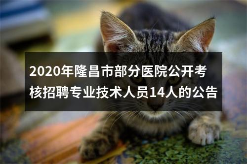 2020年隆昌市部分医院公开考核招聘专业技术人员14人的公告 图片