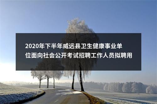2020年下半年威远县卫生健康事业单位面向社会公开考试招聘工作人员拟聘用人员名单（第一批）的公示 图片